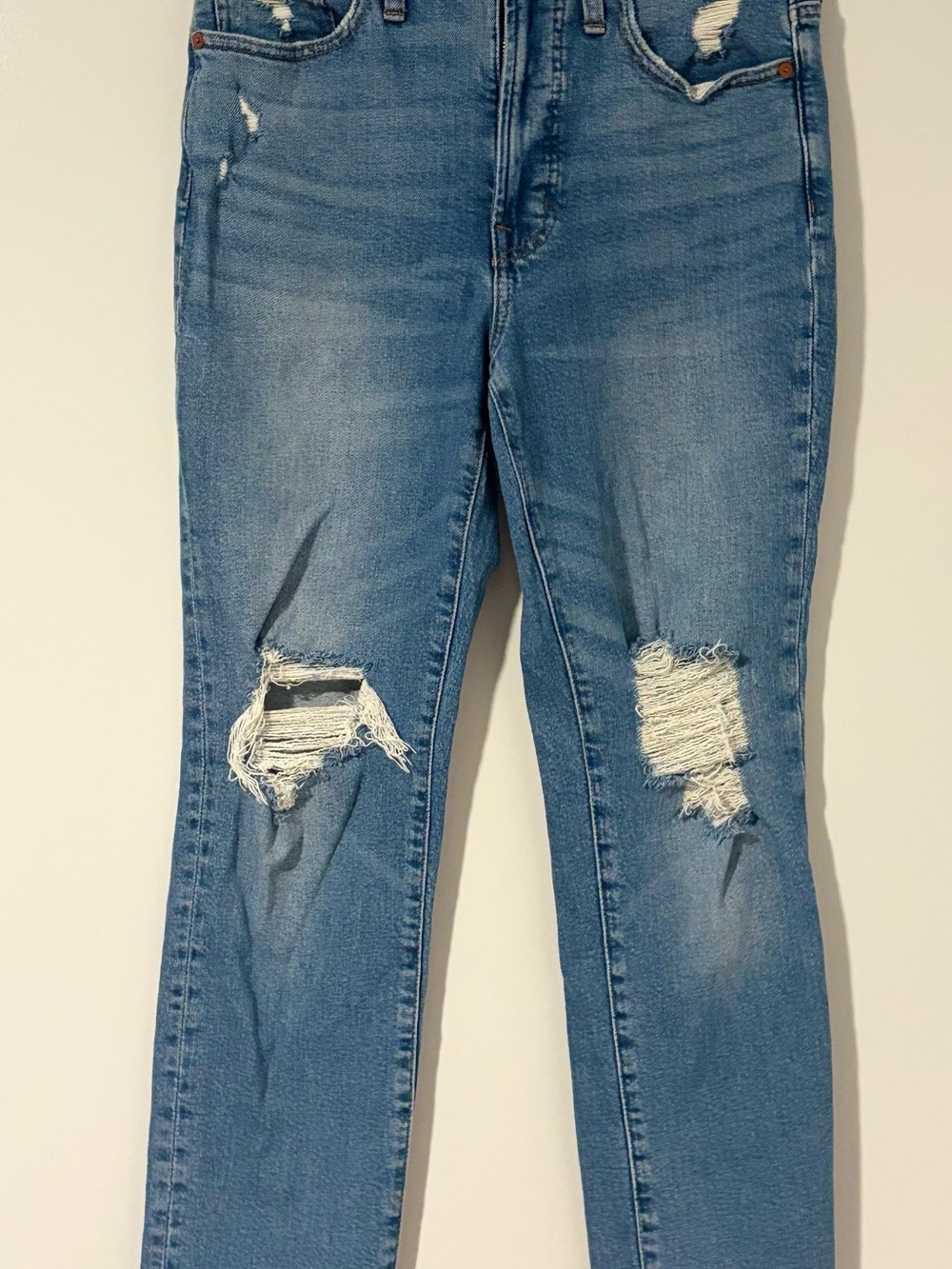 Madewell Perfect Vintage Jeans 27 Denman Wash NC328 High Rise Distressed Ripped